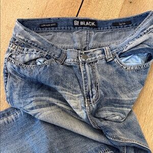 Black Brand Men's Faded Blue Bootcut Jeans